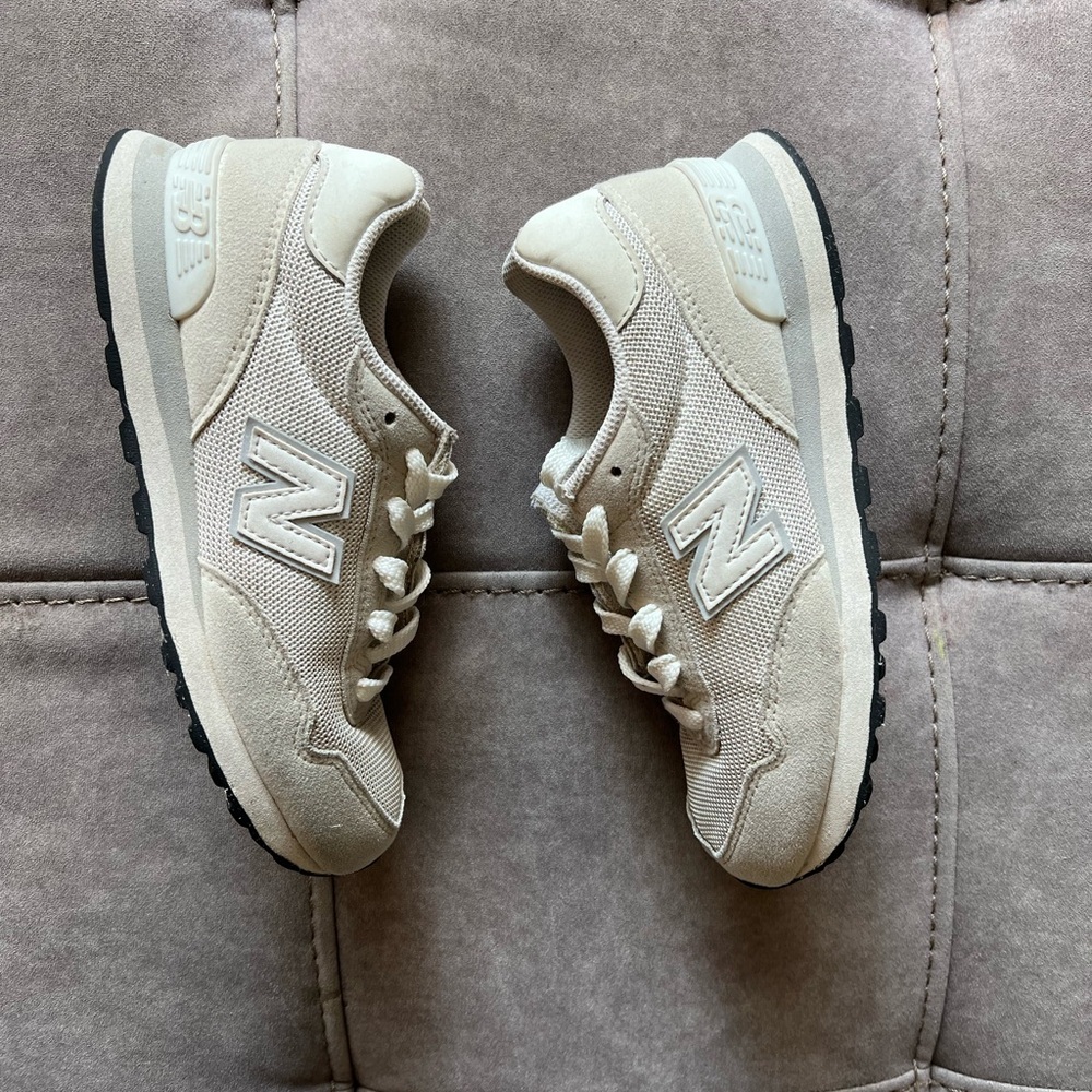 New Balance Beige and White Sneakers